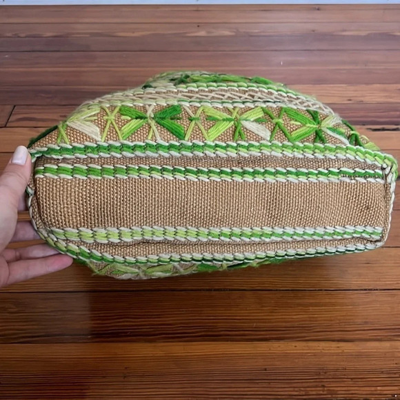 Unique Vintage Hand Stitched Green and Brown Handbag - Picture 6 of 10